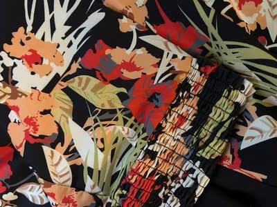 Black Floral Extra Wide Leg Pants XL Sash Belt Romantic Flowy Ruffled Leg Boho - Thumbnail 2