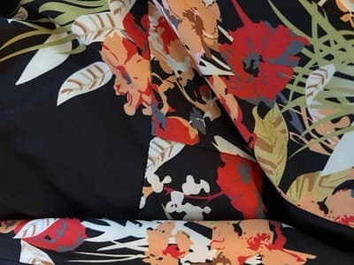 Black Floral Extra Wide Leg Pants XL Sash Belt Romantic Flowy Ruffled Leg Boho - Thumbnail 4