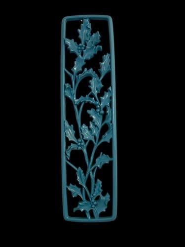 Christmas Vintage Teal 1950’s Holly Berry Painted Wall Hanging Decor Farmhouse - Thumbnail 3