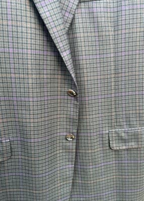 OXXFORD Custom Blazer 46 Plaid Gray Brown Purple Double Vent Suit Jacket Only - Thumbnail 7