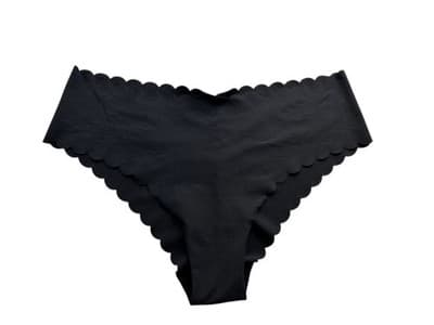 Vintage Victorias Secret Panty Panties Black Scalloped Ruched Gathered Cheeky - Thumbnail 3