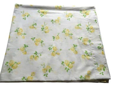 Vintage Yellow Roses Full Flat Top Sheet 1950’s 1960’s Romantic English Cottage - Thumbnail 5
