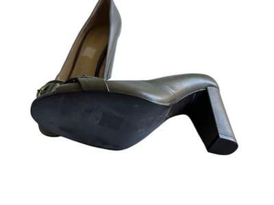Joan & David Shoes Heels Olive Green Boho Elegant Leather Buckle Old Money Sz 7 - Thumbnail 5