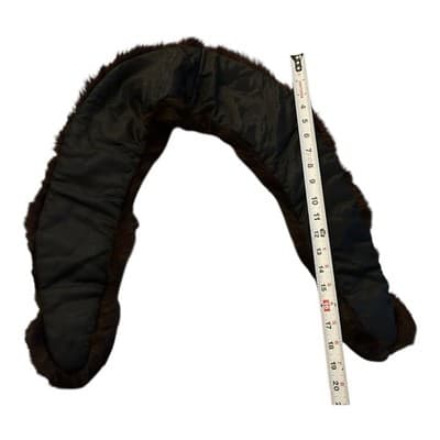 Vintage Antique Brown Real Mink Fur Collar Multi Purpose Stole For Coat Sweater - Thumbnail 4