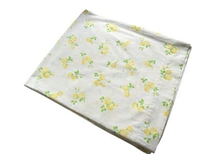 Vintage Yellow Roses Full Flat Top Sheet 1950’s 1960’s Romantic English Cottage - Thumbnail 4