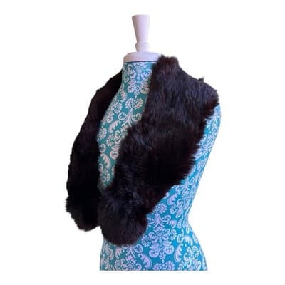 Vintage Antique Brown Real Mink Fur Collar Multi Purpose Stole For Coat Sweater - Thumbnail 6