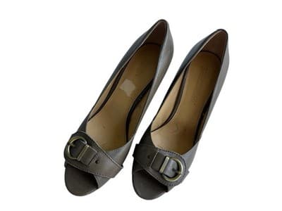 Joan & David Shoes Heels Olive Green Boho Elegant Leather Buckle Old Money Sz 7 - Thumbnail 2