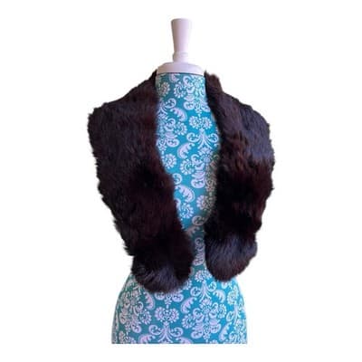 Vintage Antique Brown Real Mink Fur Collar Multi Purpose Stole For Coat Sweater - Thumbnail 7