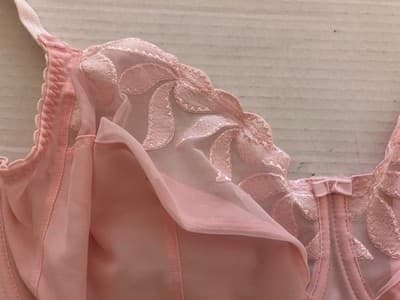 38FF FANTASIE Pink Embroidered Appliqué Lace Bra Coquette Volup Lingerie - Thumbnail 6