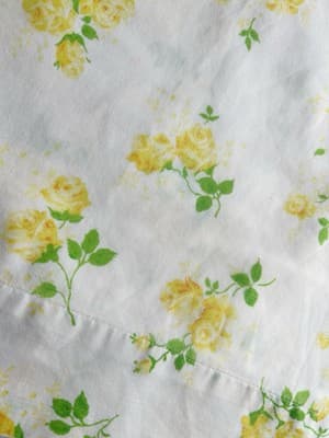Vintage Yellow Roses Full Flat Top Sheet 1950’s 1960’s Romantic English Cottage - Thumbnail 7