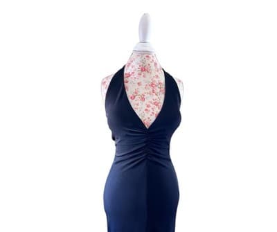 Black Maxi NWT $280 8 Dress Avant Garde Evening Prom Black Tie Beaded Halter - Thumbnail 10