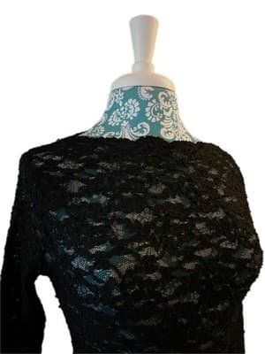 Vintage Victorias Secret Skinny Fit Fitted Black Lace Top Gold Label - Thumbnail 4