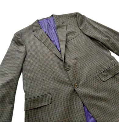 OXXFORD Custom Blazer 46 Plaid Gray Brown Purple Double Vent Suit Jacket Only - Thumbnail 6