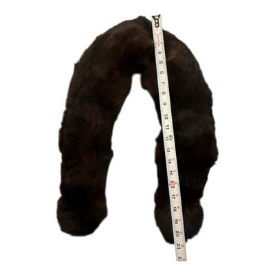 Vintage Antique Brown Real Mink Fur Collar Multi Purpose Stole For Coat Sweater - Thumbnail 11