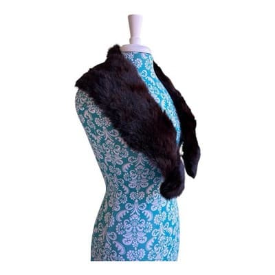 Vintage Antique Brown Real Mink Fur Collar Multi Purpose Stole For Coat Sweater - Thumbnail 3