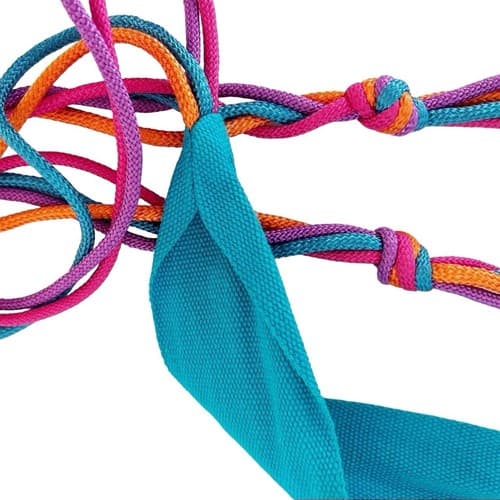 Vintage 1980’s Shell Belt Rope Beach Cruise Orange Teal Rainbow Purple Wide Neon - Thumbnail 4