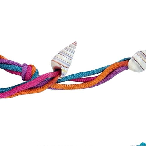 Vintage 1980’s Shell Belt Rope Beach Cruise Orange Teal Rainbow Purple Wide Neon - Thumbnail 5