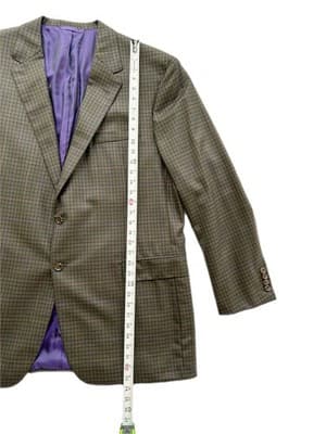 OXXFORD Custom Blazer 46 Plaid Gray Brown Purple Double Vent Suit Jacket Only - Thumbnail 16