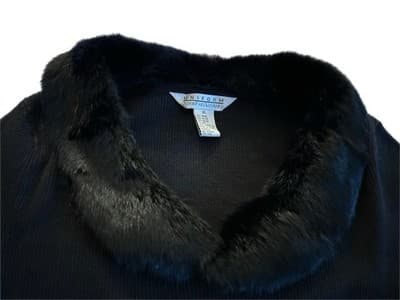 Y2K Vintage Black RABBIT FUR Sweater XL Coquette Soft Girl Romantic Top Shirt - Thumbnail 4