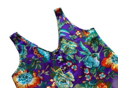 Vintage Victoria’s Secret Gold Label Camisole Shiny Glossy Satin Purple Teal S - Thumbnail 4