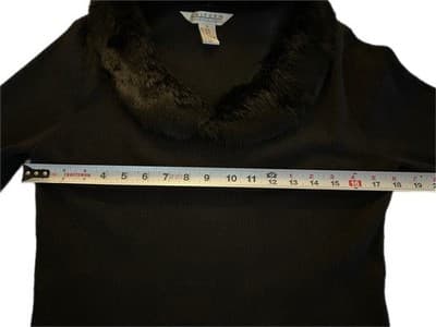 Y2K Vintage Black RABBIT FUR Sweater XL Coquette Soft Girl Romantic Top Shirt - Thumbnail 2