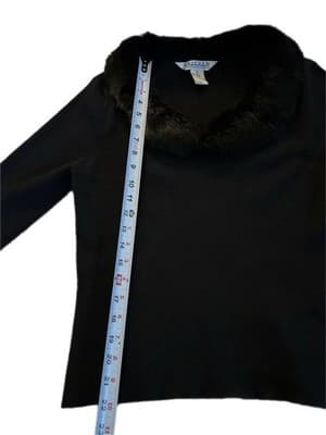 Y2K Vintage Black RABBIT FUR Sweater XL Coquette Soft Girl Romantic Top Shirt - Thumbnail 3