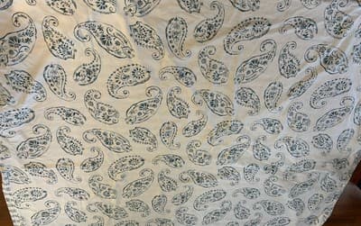 LANDS END FULL QUEEN DUVET COVER 100% Cotton Paisley Floral Spring Green Teal - Thumbnail 3