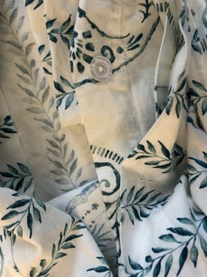 LANDS END FULL QUEEN DUVET COVER 100% Cotton Paisley Floral Spring Green Teal - Thumbnail 4