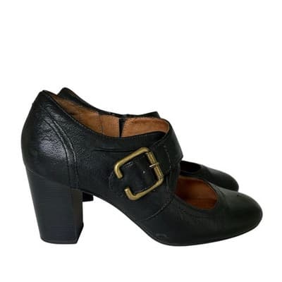 Clark’s Black Genuine Leather Maryjane Heels Shoes Rockabilly Cottagecore 6 - Thumbnail 2