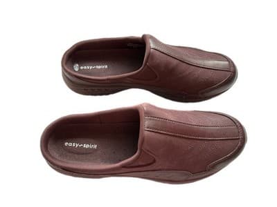SIZE 12 Genuine Leather Easy Spirit Slip On Slides Women’s Shoes Flats Travel - Thumbnail 2