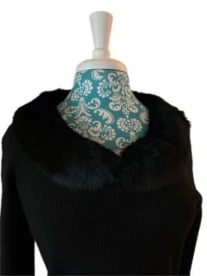 Y2K Vintage Black RABBIT FUR Sweater XL Coquette Soft Girl Romantic Top Shirt - Thumbnail 8