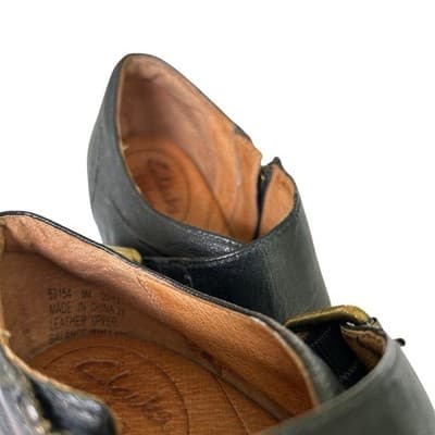 Clark’s Black Genuine Leather Maryjane Heels Shoes Rockabilly Cottagecore 6 - Thumbnail 5