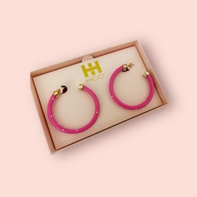 Original Pink Earring Hoo Hoops Pearl New In Box Boxed Jewelry Gift - Thumbnail 2