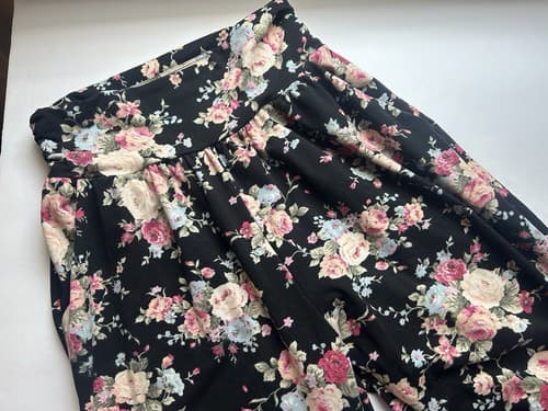 Vintage Floral Black And Pink Roses Soft Joggers Pants Grunge Slouch Streetwear - Thumbnail 6