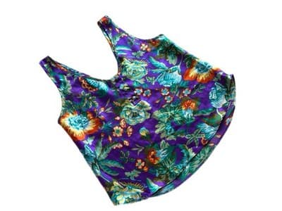 Vintage Victoria’s Secret Gold Label Camisole Shiny Glossy Satin Purple Teal S - Thumbnail 7