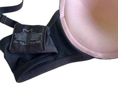 40B Black & Pink Lace Maidenform Bra Romantic Floral Scalloped Lace Lingerie - Thumbnail 5