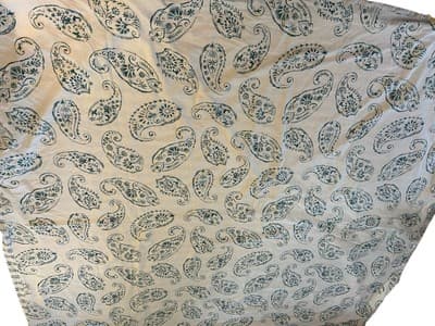 LANDS END FULL QUEEN DUVET COVER 100% Cotton Paisley Floral Spring Green Teal - Thumbnail 8