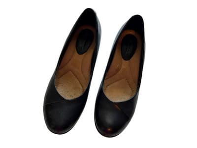 Earth Shoes Womens 6B Tamarack Slip On Pumps Black Leather Block Heel Mary Jane - Thumbnail 8