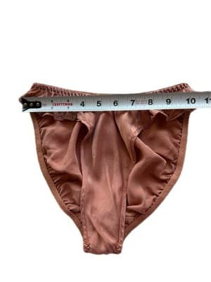 Victoria’s Secret BLUSH SILK Hi Cut Panties Size Small Vintage Embroidered Panty - Thumbnail 9