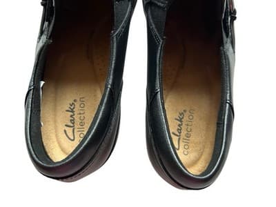 Clark’s Angie Meadow Shoes Size 9.5 Black Leather New Clogs Slip On - Thumbnail 8