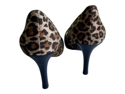 Size 8 Brown Leopard Animal Print Nine West Shoes Heels Pumps Women’s - Thumbnail 3