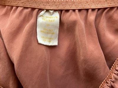 Victoria’s Secret BLUSH SILK Hi Cut Panties Size Small Vintage Embroidered Panty - Thumbnail 3