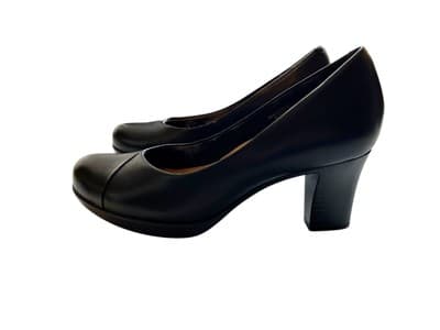Earth Shoes Womens 6B Tamarack Slip On Pumps Black Leather Block Heel Mary Jane - Thumbnail 4