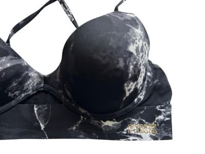 PINK Victorias Secret Bra Bonded Pushup Bralette Gray Tie Dye SZ M Active Wear - Thumbnail 7