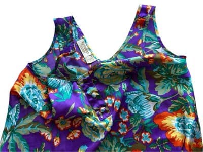Vintage Victoria’s Secret Gold Label Camisole Shiny Glossy Satin Purple Teal S - Thumbnail 6