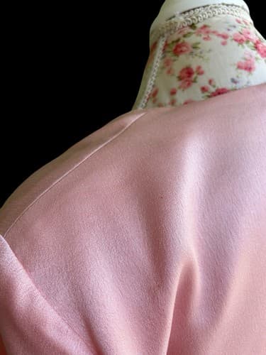 Vintage 1980’s Wiggle Dress Pink Satin Rhinestone Belt Holiday Avant Garde 40’s - Thumbnail 9
