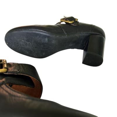 Clark’s Black Genuine Leather Maryjane Heels Shoes Rockabilly Cottagecore 6 - Thumbnail 4