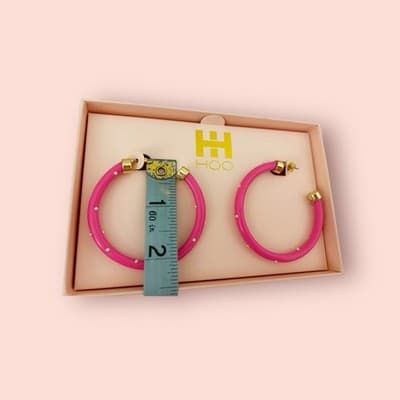 Original Pink Earring Hoo Hoops Pearl New In Box Boxed Jewelry Gift - Thumbnail 3
