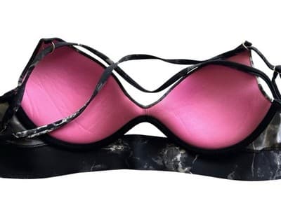 PINK Victorias Secret Bra Bonded Pushup Bralette Gray Tie Dye SZ M Active Wear - Thumbnail 5