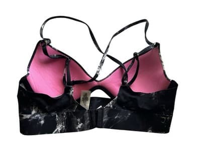 PINK Victorias Secret Bra Bonded Pushup Bralette Gray Tie Dye SZ M Active Wear - Thumbnail 8